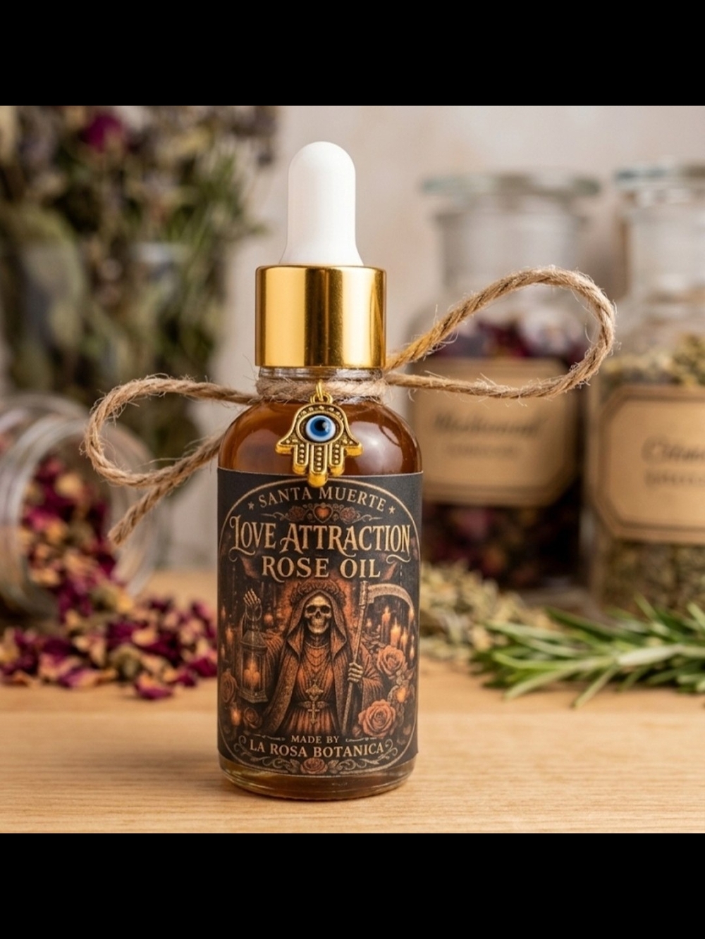 Santa Muerte Love Attraction Rose Oil | Love & Attraction Spell Oil | Wear Oil